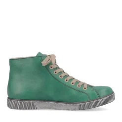 Fashion Rieker Sznurowane Buty Damskie W Kolorze Szmaragdowej Zieleni