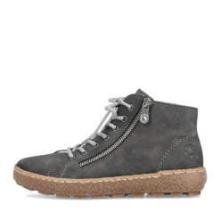 Hot Rieker Sznurowane Buty Damskie W Kolorze Asfaltowo-Szarym