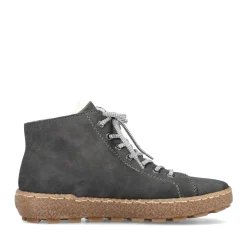 Hot Rieker Sznurowane Buty Damskie W Kolorze Asfaltowo-Szarym