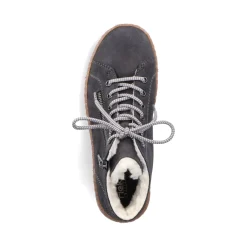 Hot Rieker Sznurowane Buty Damskie W Kolorze Asfaltowo-Szarym