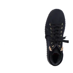 Discount Rieker Sznurowane Buty Damskie W Kolorze Glebokiej Czerni