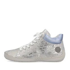 Outlet Rieker Sznurowane Buty Damskie W Kolorze Srebrno-Szarym-Blekitnym