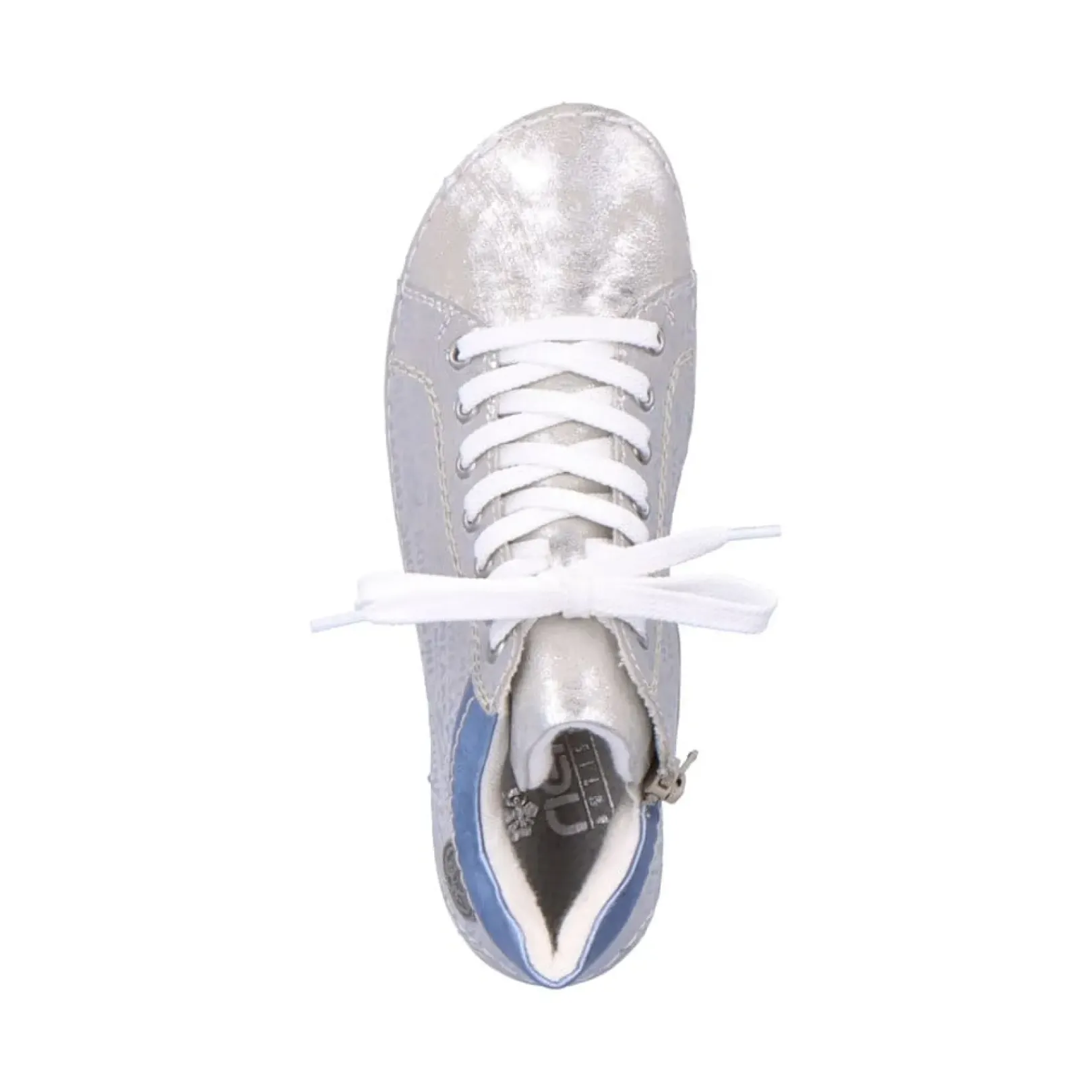 Outlet Rieker Sznurowane Buty Damskie W Kolorze Srebrno-Szarym-Blekitnym