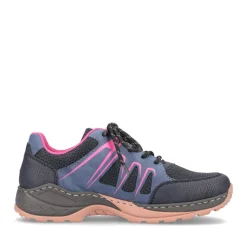 Fashion Rieker Sznurowane Buty Damskie W Kolorze Granatowo-Malinowym