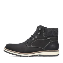 Outlet Rieker Sznurowane Buty Meskie W Kolorze Glebokiej Czerni