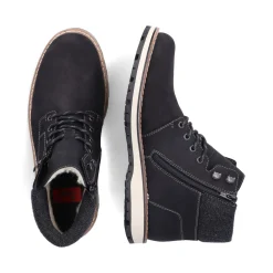 Outlet Rieker Sznurowane Buty Meskie W Kolorze Glebokiej Czerni