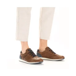 Outlet Rieker Sznurowane Buty Meskie W Kolorze Kasztanowo-Brazowym