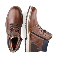 Outlet Rieker Sznurowane Buty Meskie W Kolorze Kasztanowo-Brazowym