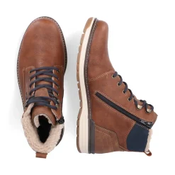 Discount Rieker Sznurowane Buty Meskie W Kolorze Orzechowego Brazu