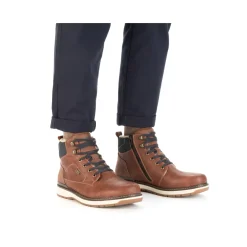 Discount Rieker Sznurowane Buty Meskie W Kolorze Orzechowego Brazu