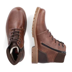Clearance Rieker Sznurowane Buty Meskie W Kolorze Kasztanowo-Brazowym