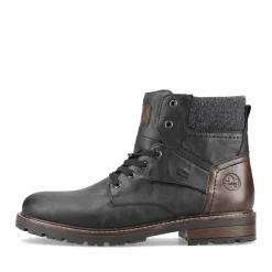 Outlet Rieker Sznurowane Buty Meskie W Kolorze Glebokiej Czerni