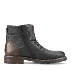Outlet Rieker Sznurowane Buty Meskie W Kolorze Glebokiej Czerni