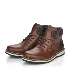 New Rieker Sznurowane Buty Meskie W Kolorze Kasztanowo-Brazowym