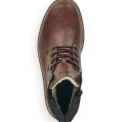 New Rieker Sznurowane Buty Meskie W Kolorze Kasztanowo-Brazowym