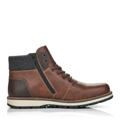 New Rieker Sznurowane Buty Meskie W Kolorze Kasztanowo-Brazowym