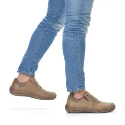 Hot Rieker Sznurowane Buty Meskie W Kolorze Brazowo-Bezowym