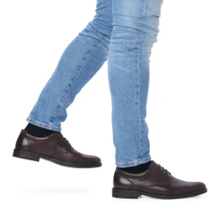 Discount Rieker Sznurowane Buty Meskie W Kolorze Ciemnobrazowym