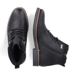 Fashion Rieker Sznurowane Buty Meskie W Kolorze Grafitowo-Czarnym