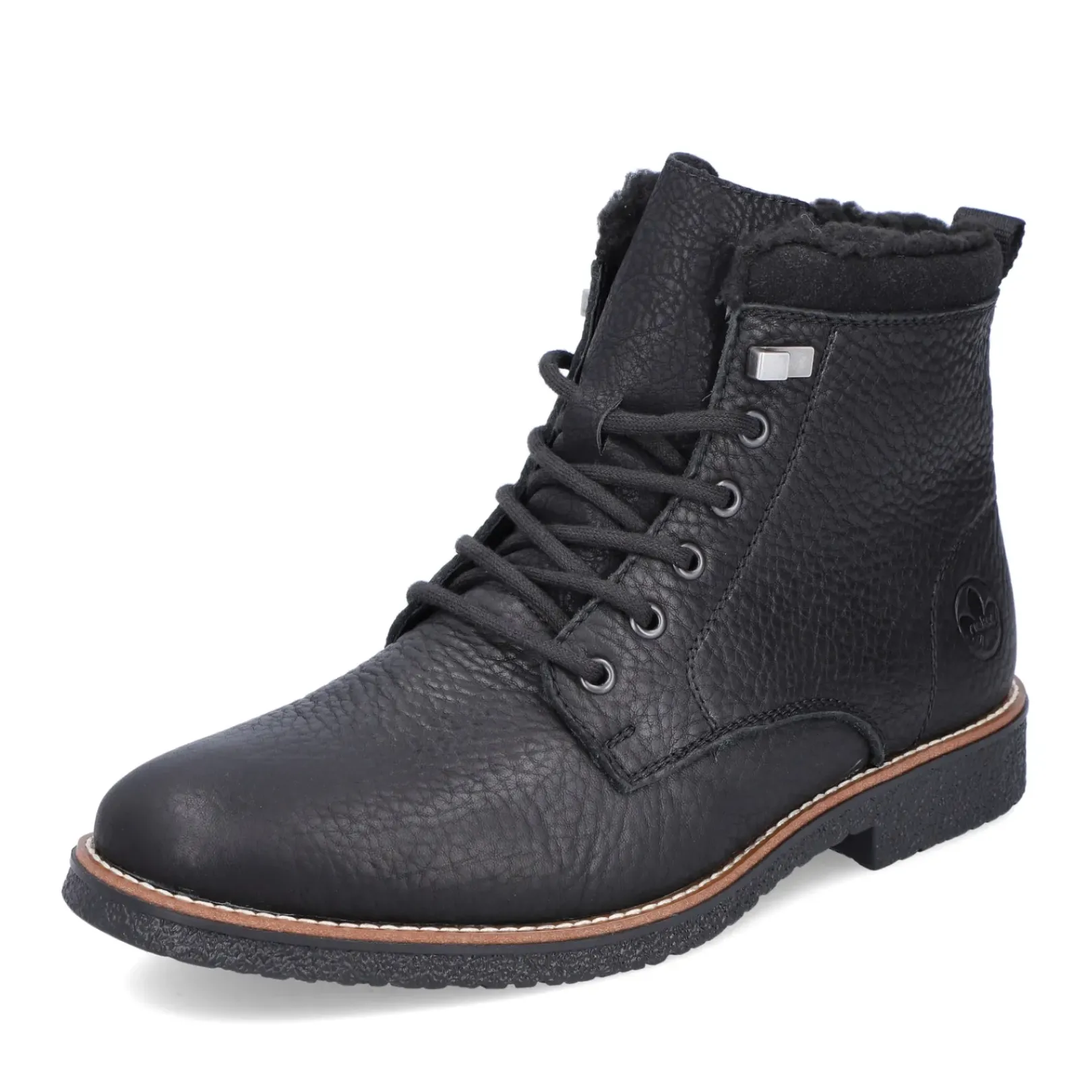 Fashion Rieker Sznurowane Buty Meskie W Kolorze Grafitowo-Czarnym