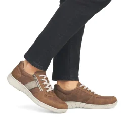 Clearance Rieker Sznurowane Buty Meskie W Kolorze Nugat Brazowym