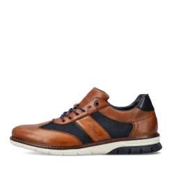 Hot Rieker Sznurowane Buty Meskie W Kolorze Cynamonowo-Brazowo-Oceanicznym