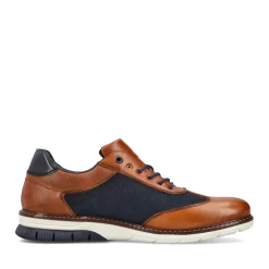 Hot Rieker Sznurowane Buty Meskie W Kolorze Cynamonowo-Brazowo-Oceanicznym