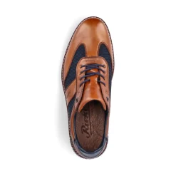 Hot Rieker Sznurowane Buty Meskie W Kolorze Cynamonowo-Brazowo-Oceanicznym