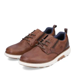 Hot Rieker Sznurowane Buty Meskie W Kolorze Kasztanowo-Brazowym