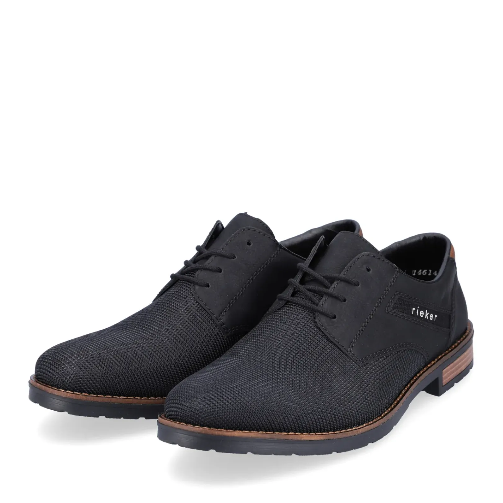 Fashion Rieker Sznurowane Buty Meskie W Kolorze Grafitowo-Czarnym