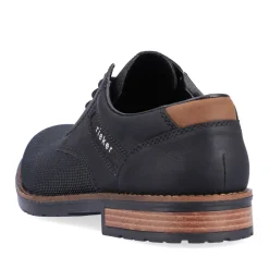 Fashion Rieker Sznurowane Buty Meskie W Kolorze Grafitowo-Czarnym