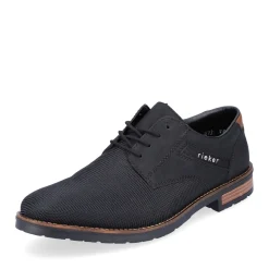 Fashion Rieker Sznurowane Buty Meskie W Kolorze Grafitowo-Czarnym