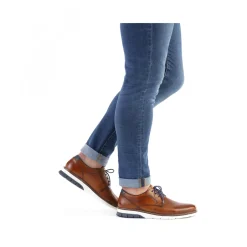 New Rieker Sznurowane Buty Meskie W Kolorze Kasztanowo-Brazowym