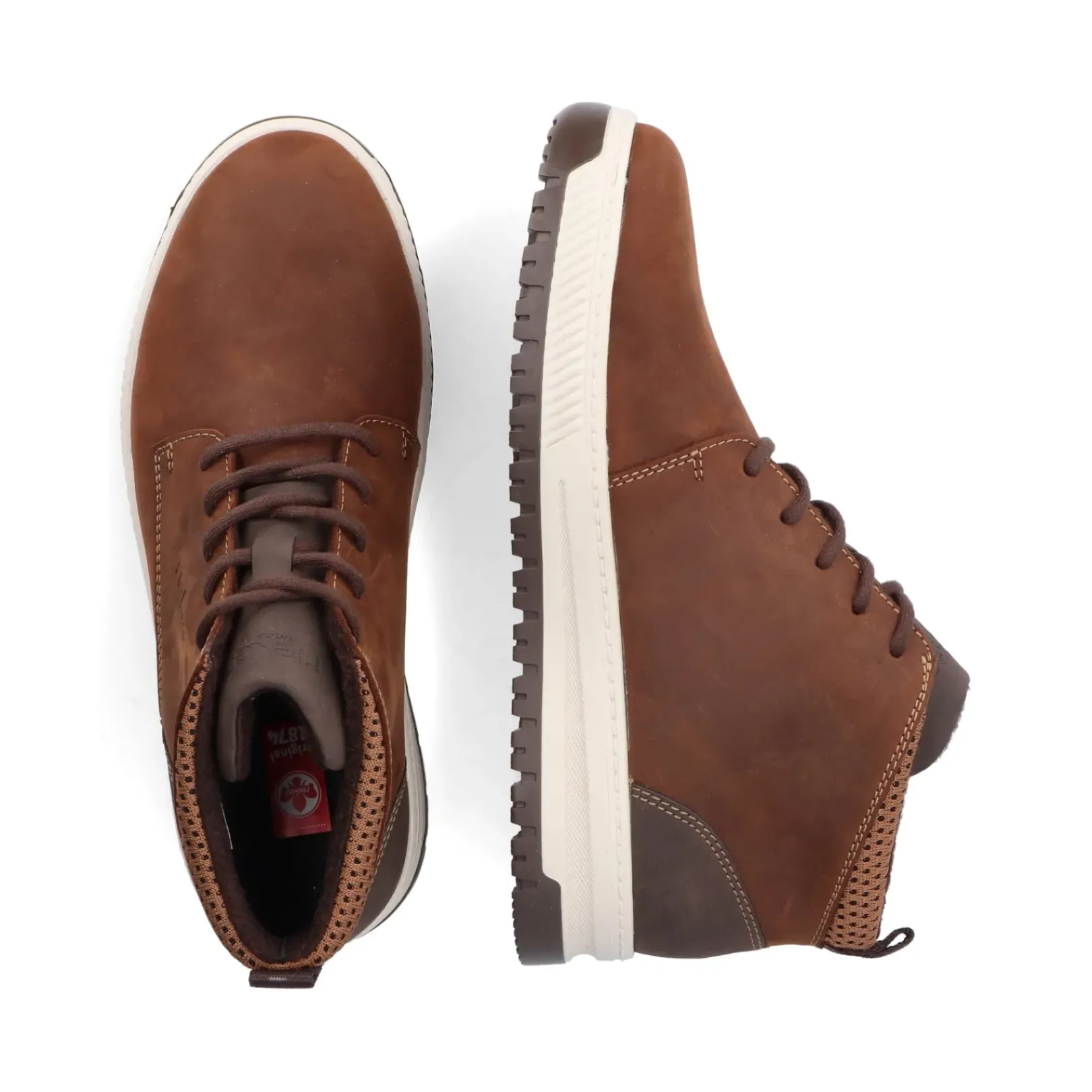 Hot Rieker Sznurowane Buty Meskie W Kolorze Mokki W Kolorze Brazu