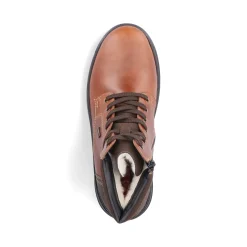 Outlet Rieker Sznurowane Buty Meskie W Kolorze Kasztanowo-Brazowym