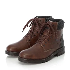 Fashion Rieker Sznurowane Buty Meskie W Kolorze Kasztanowo-Brazowym