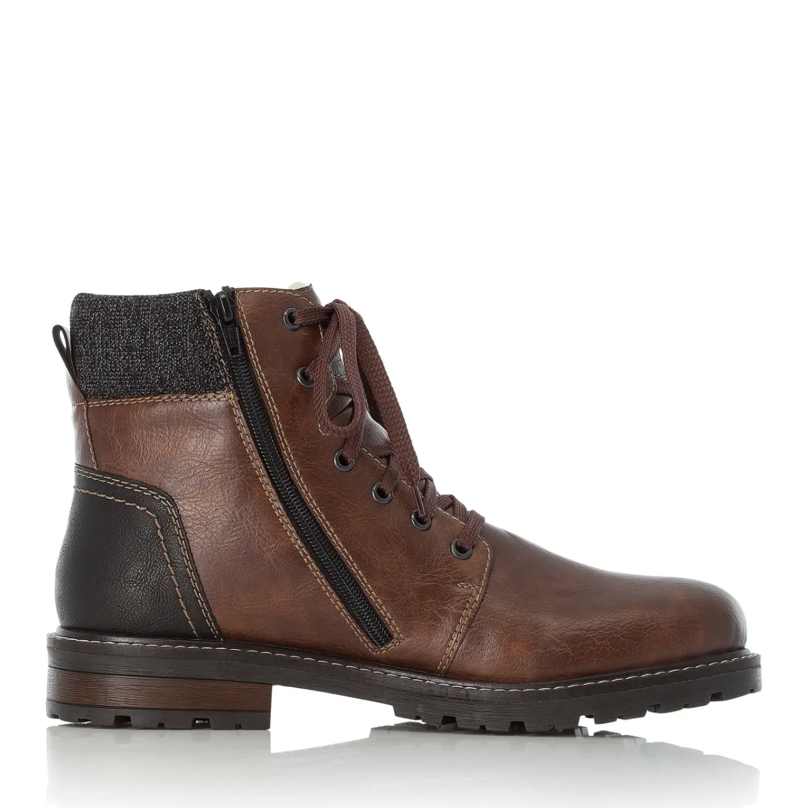 Fashion Rieker Sznurowane Buty Meskie W Kolorze Kasztanowo-Brazowym