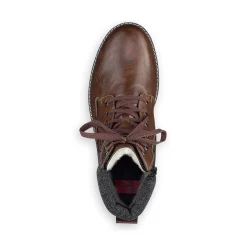 Fashion Rieker Sznurowane Buty Meskie W Kolorze Kasztanowo-Brazowym
