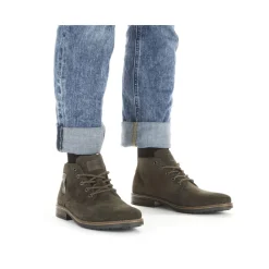 Clearance Rieker Sznurowane Buty Meskie W Kolorze Orzechowego Brazu