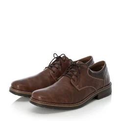 New Rieker Sznurowane Buty Meskie W Kolorze Nugat Brazowym