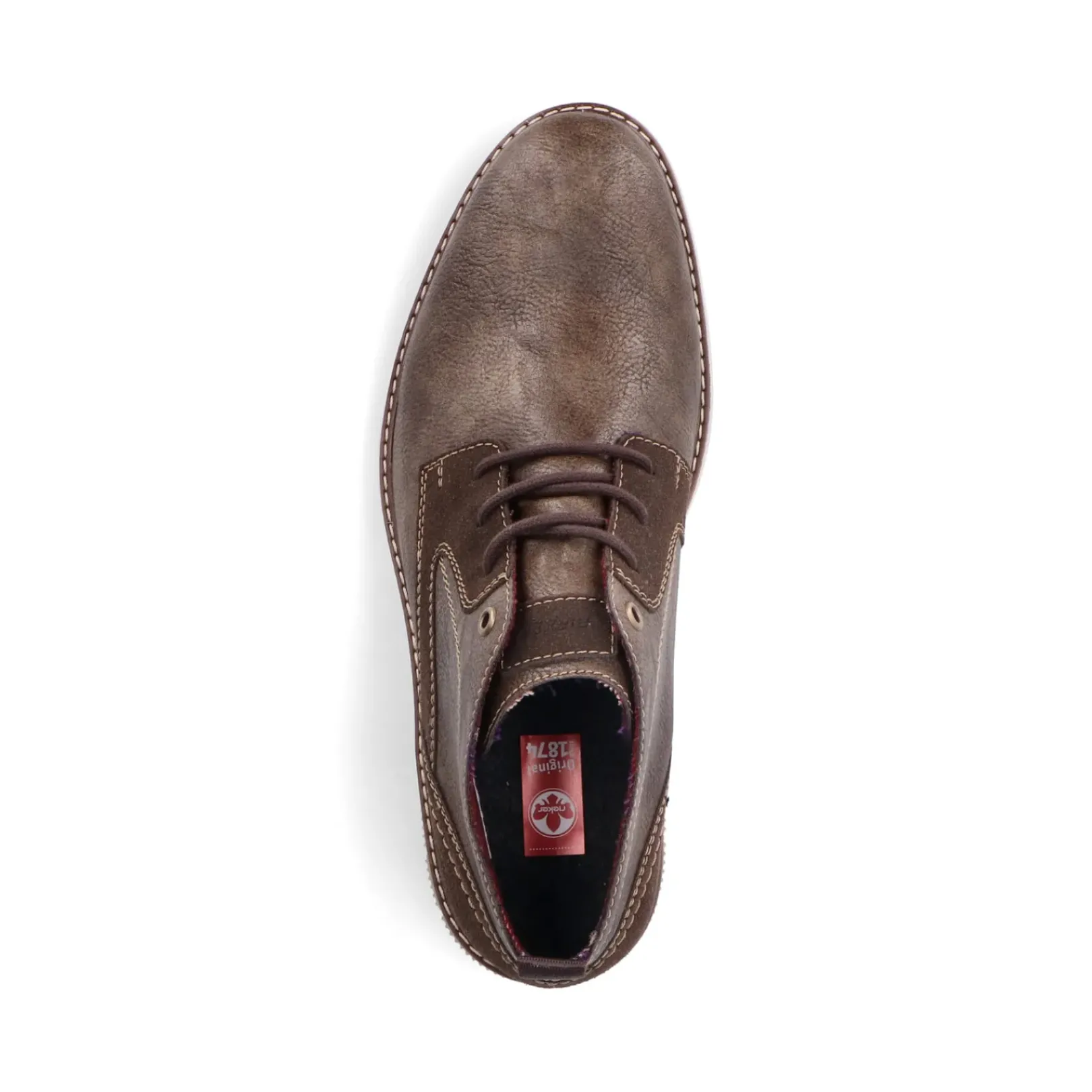 Online Rieker Sznurowane Buty Meskie W Kolorze Szaro-Brazowym