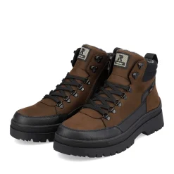 Fashion Rieker Sznurowane Buty Meskie Nut-Brown Noir