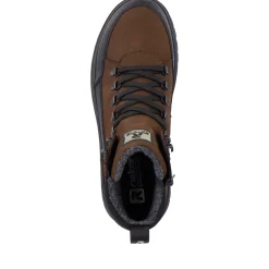Fashion Rieker Sznurowane Buty Meskie Nut-Brown Noir