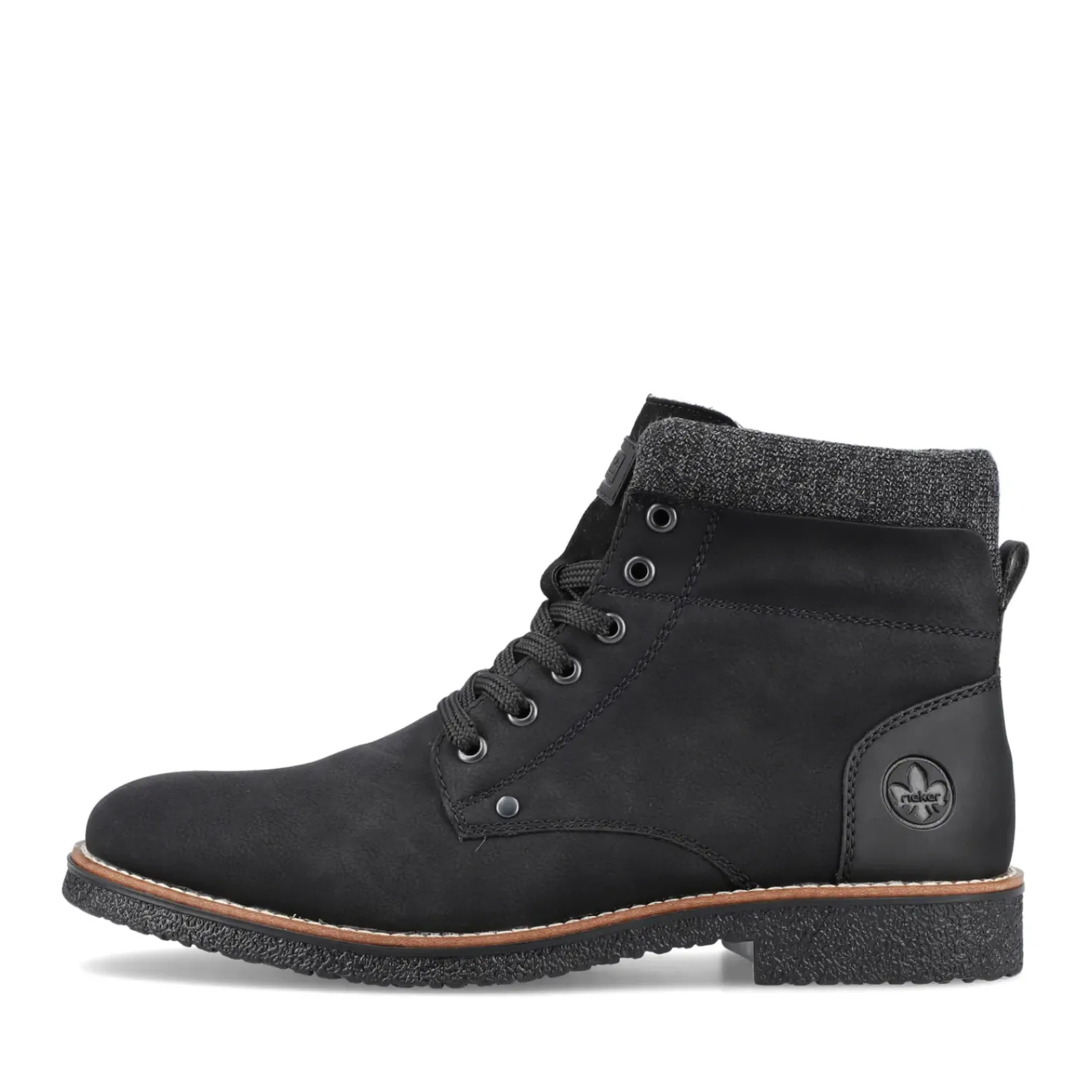 Hot Rieker Sznurowane Buty Meskie W Kolorze Glebokiej Czerni