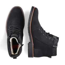 Hot Rieker Sznurowane Buty Meskie W Kolorze Glebokiej Czerni