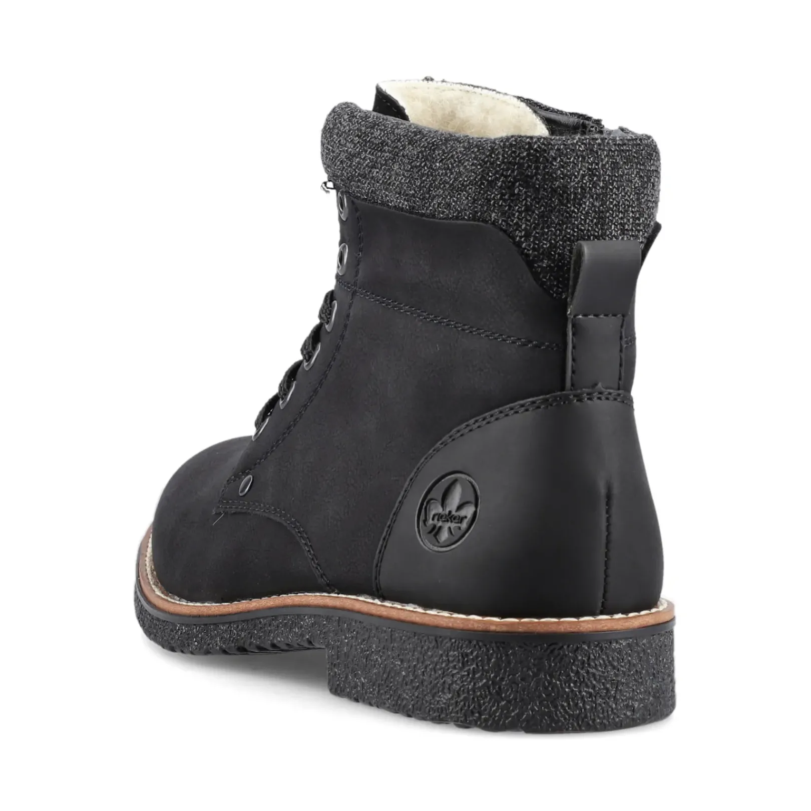 Hot Rieker Sznurowane Buty Meskie W Kolorze Glebokiej Czerni