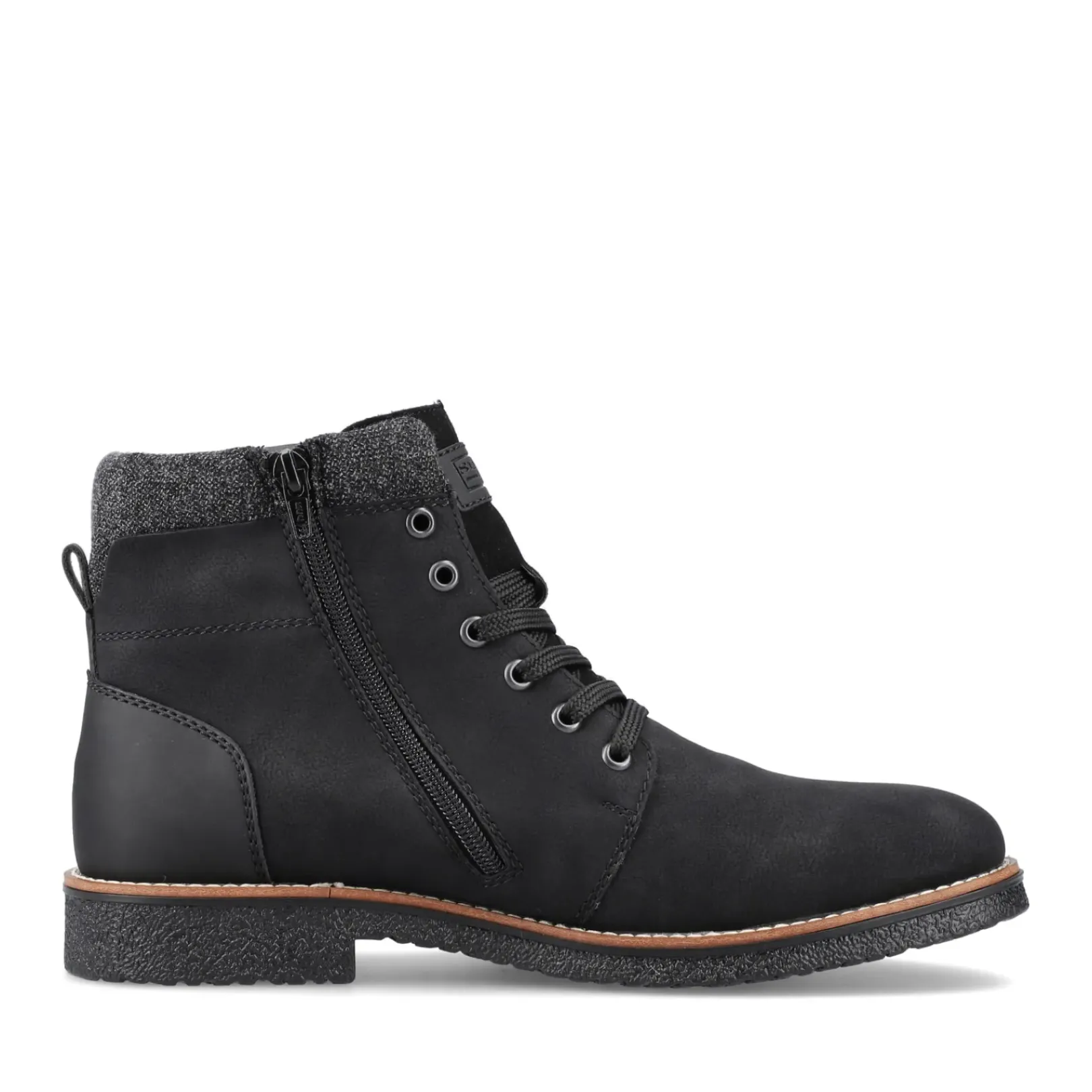 Hot Rieker Sznurowane Buty Meskie W Kolorze Glebokiej Czerni