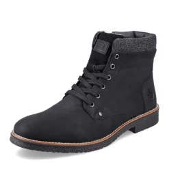 Hot Rieker Sznurowane Buty Meskie W Kolorze Glebokiej Czerni
