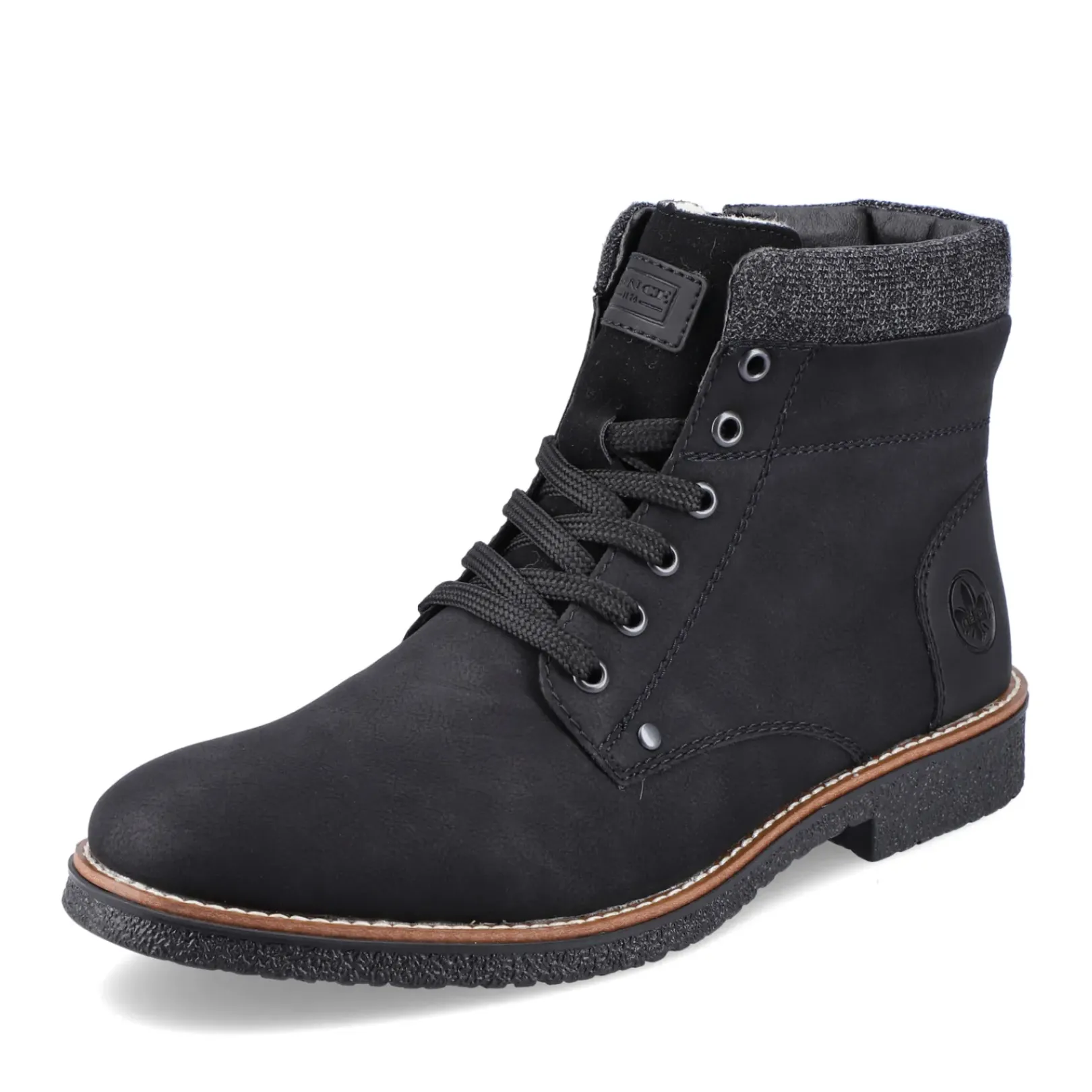 Hot Rieker Sznurowane Buty Meskie W Kolorze Glebokiej Czerni