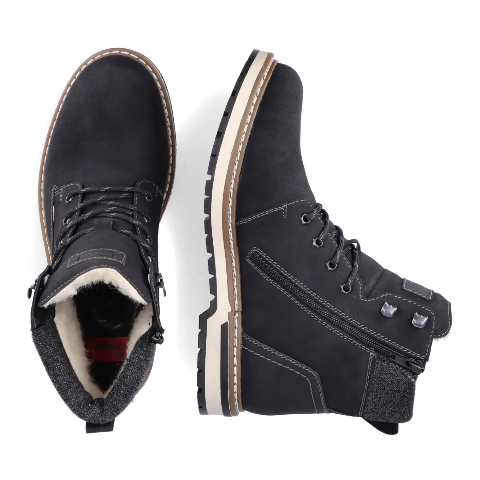 Discount Rieker Sznurowane Buty Meskie W Kolorze Glebokiej Czerni